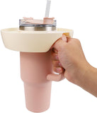 MEETI Snack Bowl for Stanley Cup, Reusable Snack Ring Compatible with Stanley Quencher H2.0 30OZ / 40OZ Tumbler with Handle, Stanley Cup Accessories, Snack Bowl (Cream, 40OZ)