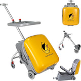 Kids' Luggage,Ride-On Suitcase 20 Inch Expandable Foldable and Rideable Suitcase with Spinner Wheels 2-in-1 Trolley Case & Baby Stroller for Toddler Kids Shopping Travel (Pink)