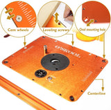 O'SKOOL Router Lift Systems for 3-1/2" Diameter Motors, 9-1/4'' x 11-3/4'' Plate 5-Piece Insert Ring Kit