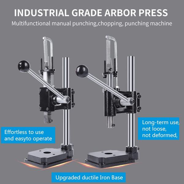 Leather Cutting Machine HONGYMA Professional Leather Hole Punch Press Machine - Hand Operated For Craft, Rivets, & Snap Buttons DIY Leather Craft Punching Tool