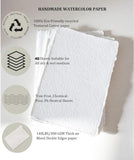 ورق بحواف ديكل من خبالكار مصنوع يدويا من 40 ورقة مقاس ايه 4 300 غرام لكل متر مربع لون ابيض 100% قطن صديق للبيئة لبطاقات التهنئة والدعوات والخط والقرطاسية والزفاف والرسم (A4 40 ورقة)