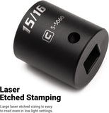 Capri Tools 1/2-Inch Drive Deep Impact Socket Set with Adapters and Extensions, Chrome Molybdenum, Master Set Metric and SAE, Manganese Phosphate, 63-Piece