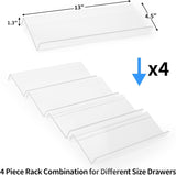 EOGILY Spice Drawer Organizer, Acrylic Spice Rack Organizer for Kitchen Drawer, 4 Slanted Tier Expandable Drawer Inserts for Spices, for Cabinet (Style 5#)