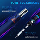 TOAUTO DS882 Soldering Station, 2 in 1 Soldering Iron Hot Air Gun Rework Station Kit with LCD Display,°F /°C, Cool/Hot Air Conversion, Auto Standby & Sleep, Temperature Memory & Lock & Correction