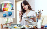AOOK MIYA Gouache Paint Set, 50 Colors 36*30ml+14*60ml. The Unique Jelly Cup Design Can Be Carried With You. Students And Children, Non-Toxic Artist, Gouache Watercolor Painting (1920ml).Contains A Palette Knife And A Set Of Brushes (Three Brushes) (50+10