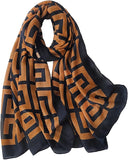 وشاح مصنوع للنساء، وشاح وشال انيق ناعم وخفيف الوزن بلون واحد من فينيزو لجميع المواسم