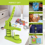 Button Maker Machine (4th Gen) Installation-Free 37mm 1.5 Inch Upgrade Badge Maker Pin Maker Press Machine with 405pcs Free Button Parts, Circle Cutter