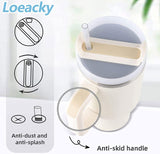 ALMEKAQUZ 40 oz Tumbler With Handle and Straw Lid Insulated Reusable Stainless Steel Water Bottle Travel Mug Iced Coffee Cup Travel Mug for Hot and Cold Beverages 40 oz Tumbler with Handle (White)