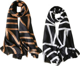 وشاح حريري من واي ام اكس اتش اتش بي، مصنوع من حرير التوت، وشاح شال لف طويل خفيف الوزن …