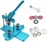 ChiButtons Kit 25mm (1") Button Maker Badge Press Machine-B400 + 25mm Round Die Moulds + 500 Set Pin Button Components + Adjustable Circle Cutter (Black)