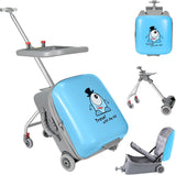 Kids' Luggage,Ride-On Suitcase 20 Inch Expandable Foldable and Rideable Suitcase with Spinner Wheels 2-in-1 Trolley Case & Baby Stroller for Toddler Kids Shopping Travel (Pink)