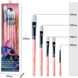 HIMI Gouache Paint Brushes Set 5 Pcs for Acrylic Oil Watercolor Face & Body Gouache Painting Nice Gift Art hobbyist, Kids & Adults (Pink,Brushes)