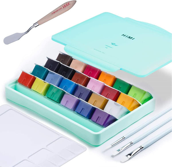 HIMI Gouache Paint Set, 50 Colors(14 Colors X 60Ml + 36 Colors X 30Ml) with  a Po
