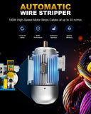 CREWORKS Automatic Wire Stripping Machine for 0.06"-1" Copper Wires, Motorized Wire Stripper Tool for 7/0-15 AWG Scrap Electrical Wire Recycling, Electrical Tool for DIY Cable Copper Wire Stripping