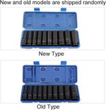 Impact Socket Set 1/2in Drive Hex Socket Chrome Molybdenum Steel Impact Socket Replacement Heavy Duty Tool, Set of 10 Pieces