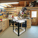 Flip Top Benchtop Machine Table with Rollers for Bolt Two Machines, 24.8”x 20” Flip Top Tool Stand with 4 Leveling Rubber Pad, Flipping Stand Adjustable Height Workbench Holds 400 LBS