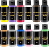 20 Colors DIY Painting Fluid Bear's Art Acrylic Paint, 60ml Each, Bulk Paint for Beginners and Kids on Rocks Crafts Canvas Wood Ceramic (20 Colors Acrylic Paints, no Bear)