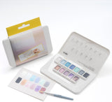 HIMI Metallic Watercolor Paint Set 12 Colors, Travel Water Colors with Paints Brushes, Crafts Painting Supplies, Shimmer Metallic Colourful Paints Sest, Drawing Gifts for Teens Adults Artists (Gold)