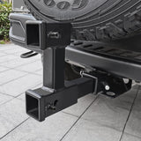 KAIRAY Double Hitch Receiver 2 inch Trailer Dual Hitch Extension Riser Hitch Adapter Fits for 2 inch Receiver Extender to 10 inch Max Length 7.5 Inch Riser