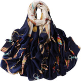 وشاح حريمي حريري الملمس وعصري وطويل وخفيف الوزن من واي إم إكس إتش إتش بي، شال للوقاية من الشمس