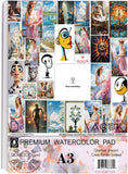 AOOK A3 Watercolor Paper Pad, 11.69X16.53 (140Lb/300Gsm) 20 Sheet Mixed Paper Mat, Top Packaging, Fine Texture, Suitable for Watercolor and Acrylic Art Mats (SX004 A3)