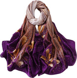 وشاح حريمي حريري الملمس وعصري وطويل وخفيف الوزن من واي إم إكس إتش إتش بي، شال للوقاية من الشمس