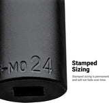 Capri Tools 1/2-Inch Drive Deep Impact Socket Set with Adapters and Extensions, Chrome Molybdenum, Master Set Metric and SAE, Manganese Phosphate, 63-Piece