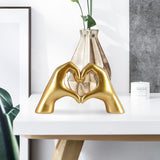 وانشي لمسات ديكور المنزل الحديثة، ديكور الايماءات الذهبية، تمثال اصبع الحب الحديث، ديكور منزلي للرفوف، فن نحت عصري لغرفة المعيشة وغرفة النوم وطاولة القهوة