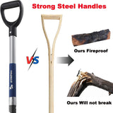 MUJO 4-Tine Spading Digging Fork, Garden Digging Spading Fork Forged Steel with D-Grip Handle 41“