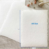 ورق بحواف ديكل من خبالكار مصنوع يدويا من 40 ورقة مقاس ايه 4 300 غرام لكل متر مربع لون ابيض 100% قطن صديق للبيئة لبطاقات التهنئة والدعوات والخط والقرطاسية والزفاف والرسم (A4 40 ورقة)