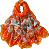 وشاح حريري من واي ام اكس اتش اتش بي، مصنوع من حرير التوت، وشاح شال لف طويل خفيف الوزن …