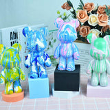 20 Colors DIY Painting Fluid Bear's Art Acrylic Paint, 60ml Each, Bulk Paint for Beginners and Kids on Rocks Crafts Canvas Wood Ceramic (20 Colors Acrylic Paints, no Bear)