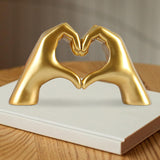 وانشي لمسات ديكور المنزل الحديثة، ديكور الايماءات الذهبية، تمثال اصبع الحب الحديث، ديكور منزلي للرفوف، فن نحت عصري لغرفة المعيشة وغرفة النوم وطاولة القهوة