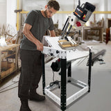 Flip Top Benchtop Machine Table with Rollers for Bolt Two Machines, 24.8”x 20” Flip Top Tool Stand with 4 Leveling Rubber Pad, Flipping Stand Adjustable Height Workbench Holds 400 LBS