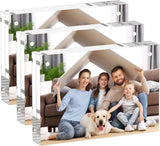 سيوسى اطارات صور اكريليك 4×6، 3 قطع، كتلة أكثر سمكا، قائمة بذاتها مزدوجة الجوانب، اطار مربع شفاف من الاكريليك لعرض سطح المكتب