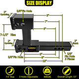 KAIRAY Double Hitch Receiver 2 inch Trailer Dual Hitch Extension Riser Hitch Adapter Fits for 2 inch Receiver Extender to 10 inch Max Length 7.5 Inch Riser