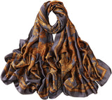 وشاح حريمي حريري الملمس وعصري وطويل وخفيف الوزن من واي إم إكس إتش إتش بي، شال للوقاية من الشمس