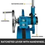 VEVOR Heavy Duty Arbor Press 3 Ton, Ratchet Leverage Arbor Press with Handwheel, Manual Desktop Metal Arbor Press 21.5 Inch Max. Working Height, for Riveting Punching Holes