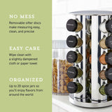 Arabest Rotating Spice Rack, 20 Jars Stainless Steel Spice Rack Organizer, Countertop Rack Tower Seasoning Storage Organization for Kitchen Cabinet Home Dried Herbs (Round)