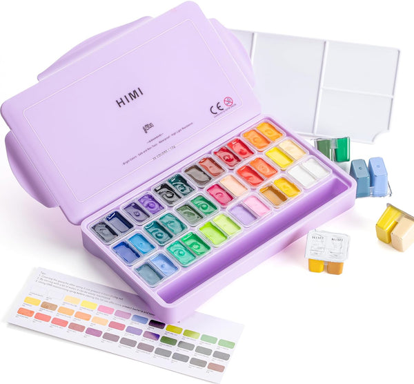 Comprar HIMI Gouache Paint Set, 36 Colors x 12ml Twin Jelly Cup Design with  3 Paint Brushes and a Palette in a Carrying Case Perfect for Artists,  Students, Gouache Opaque Watercolor Painting