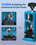 Manual or Drill Powered Wire Stripper Machine, 0.06''-1'' Wire Stripping Machine with Hand Crank or Drill, 65MN Spring Steel Blade Aluminum Frame Wire Peeler for Scrap Copper Recycling