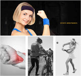 سيوسى 12 قطعة من اساور المعصم الرياضية، سوار رياضي مرن من القطن، جيد لكرة السلة والجري والرياضة وصالة الالعاب الرياضية والتنس (متعدد الالوان) 8 × 8 سم