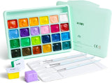 Yooson Gouache Paint-HIMI,24 Colors x 30ml/1oz with 3 Brushes & a Palette,Jelly Cup Design, Non-Toxic, Perfect for Beginners,Artists, Students (Pink)