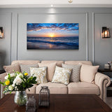 هايديكورارت لوحة فنية جدارية مطبوعة على قماش مناظر طبيعية لغرفة النوم وغرفة المعيشة وديكور الحائط وديكور المنزل (20 × 40 انش × قطعة واحدة)، أزرق