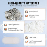 VEVOR 500 Sets 2.25 inch 58mm Pin Back Button Parts for Button Maker Machine, DIY Round Button Badge Parts, Set Includes Metal Top, Plastic/Metal Button, Clear Film, and Blank Paper For Gifts Presents