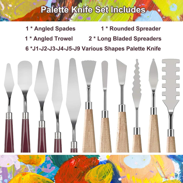 5 Piece Palette knifes Painting Knife Set for Oil, Acrylic Paint,Cake  Decorating,Stainless Steel Pallet Knife Paint Knife Art Spatula for Various