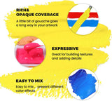 ARTFLY MIYA Gouache Paint Set, 56 Colors x 30ml Jelly Cup Design in a Carrying Case, Non Toxic Gouache Paint Perfect for Artists, Students, Gouache Opaque Painting