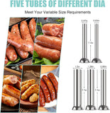 CHAOFLIGHT Sausage Stuffer 5L Stainless Steel Manual Homemade Sausage Maker with 5 Stuffing Tubes Funnel Double Speed Sausage Filler Machine for Commercial Home (5L)