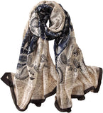 وشاح حريري من واي ام اكس اتش اتش بي، مصنوع من حرير التوت، وشاح شال لف طويل خفيف الوزن …