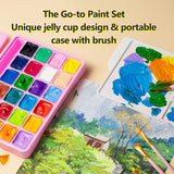 Yooson Gouache Paint-HIMI,24 Colors x 30ml/1oz with 3 Brushes & a Palette,Jelly Cup Design, Non-Toxic, Perfect for Beginners,Artists, Students (Pink)